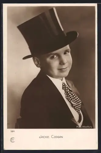 AK Schauspieler Jackie Coogan mit Zylinder