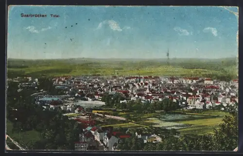 AK Saarbrücken, Totalansicht der Stadt