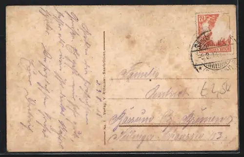 AK Saarbrücken, Totalansicht der Stadt