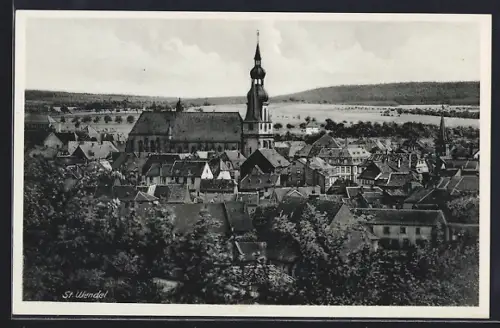 AK St. Wendel, Stadtansicht mit Kirche