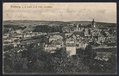 AK Weilburg a. d. Lahn, Blick von der Villa Lahnfels auf die Stadt