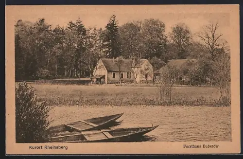 AK Rheinsberg, Forsthaus Buberow, Kähne