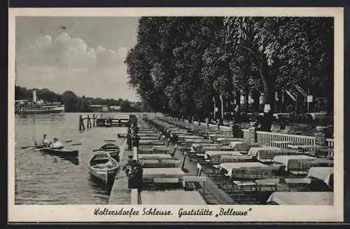 AK Woltersdorfer Schleuse, Gaststätte Bellevue, Dampfer