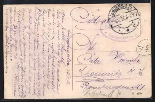 AK Langensalza, Marktstrasse mit Rathaus