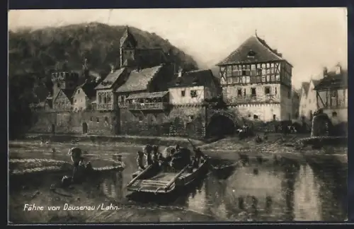 AK Dausenau /Lahn, Fähre, Altes hist. Wirtshaus, Inh. H. Karbach