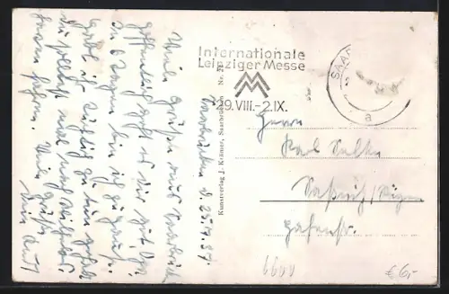 AK Saarbrücken, Reichsstrasse aus der Vogelschau