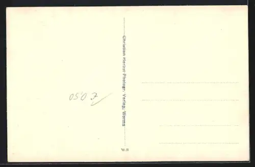 AK Worms, Kriegerdenkmal 1914/18