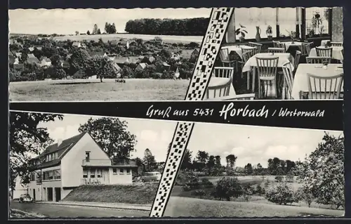 AK Horbach /Westerwald, Pension Restaurant zum Westerwaldblick Inh. Inge Daun, Ortsansichten
