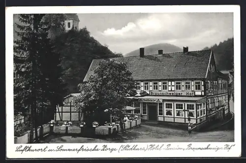 AK Zorge /Südharz, Hotel-Pension Braunschweiger Hof
