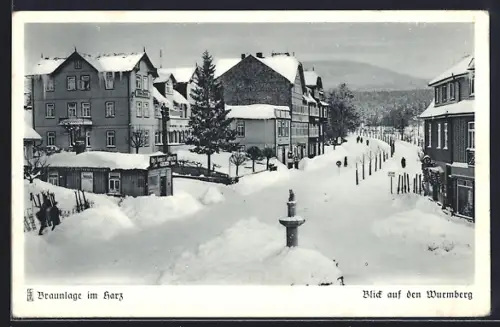 AK Braunlage im Harz, Blick auf den Wurmberg