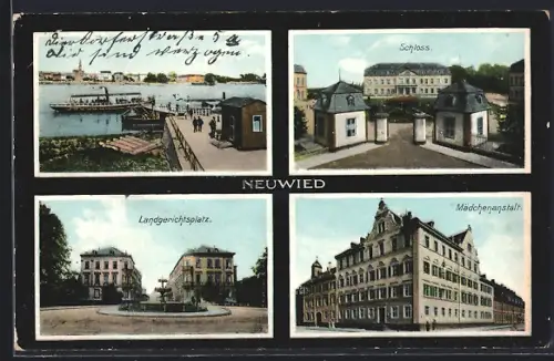 AK Neuwied, Schloss, Landgerichtsplatz, Mädchenanstalt