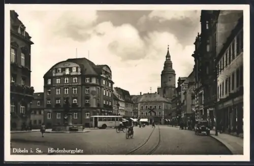 AK Döbeln i. Sa., Hindenburgplatz