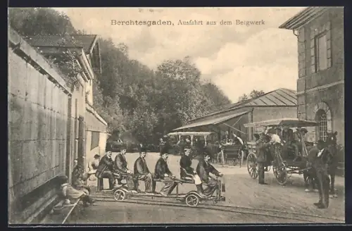 AK Berchtesgaden, Ausfahrt aus dem Bergwerk