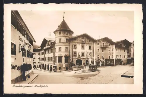 AK Berchtesgaden, Marktplatz mit Gasthof