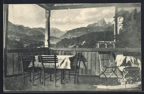 AK Berchtesgaden, Fernblick vom Café Grassl