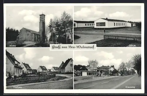 AK Neu-Wulmstorf, Kirche, Schule, Siedlung, Kreuzung