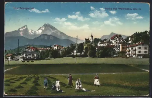 AK Berchtesgaden, Partie mit Watzmann