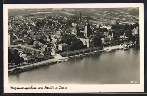 AK Eltville a. Rhein, Luftaufnahme, Rheinpromenade
