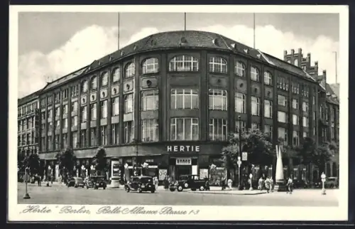 AK Berlin-Kreuzberg, Hertie Waren-und Kaufhaus GmbH, Belle-Alliance-Strasse 1-3