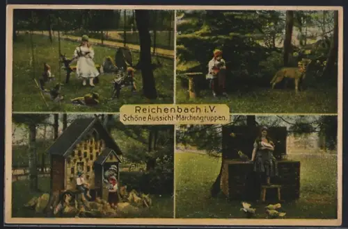 AK Reichenbach i. V., Schöne Aussicht, Märchengruppen
