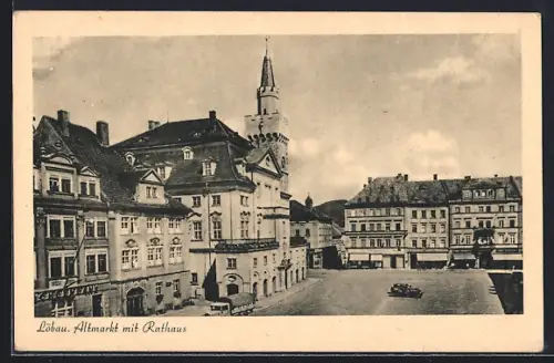 AK Löbau i. Sa., Altmarkt, Rathaus