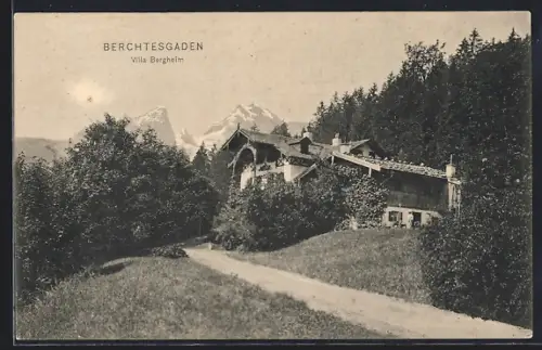 AK Berchtesgaden, Waldpartie an der Villa Bergheim