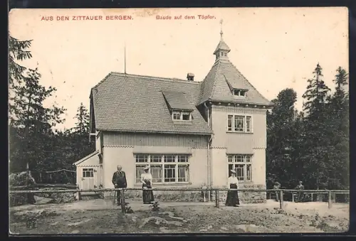 AK Oybin, Gasthaus Baude auf dem Töpfer