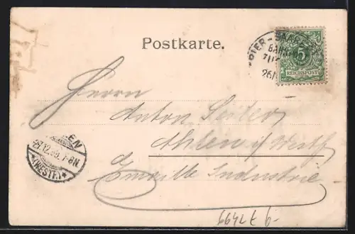 AK Mettlach, Totalansicht mit Gestüt in Keuchingen