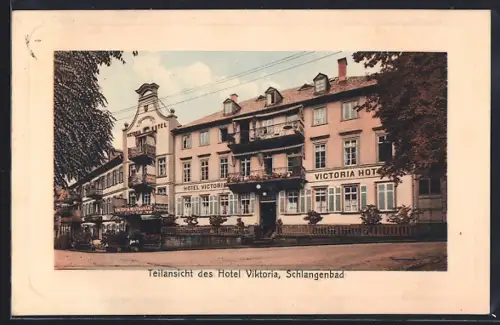 AK Schlangenbad, Teilansicht des Hotel Viktoria