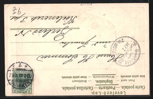 Passepartout-Lithographie Hamburg-Rothenburgsort, Elbbrücke mit Wappen