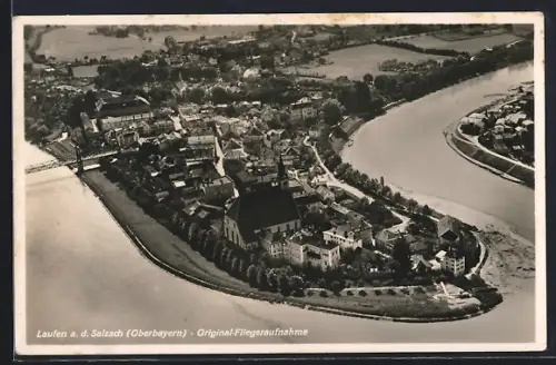 AK Laufen a. d. Salzach, Original-Fliegeraufnahme