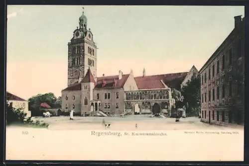 AK Regensburg, St. Emmeramskirche, Panorama