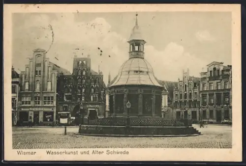 AK Wismar, Wasserkunst und Alter Schwede