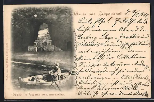 AK Leopoldshall, Obelisk im Festraum