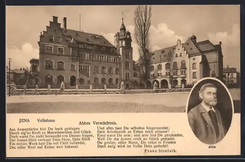 AK Jena, Volkshaus, Abbes Vermächtnis, Porträt Abbe