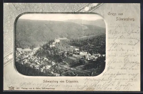AK Schwarzburg, Ansicht vom Trippsstein