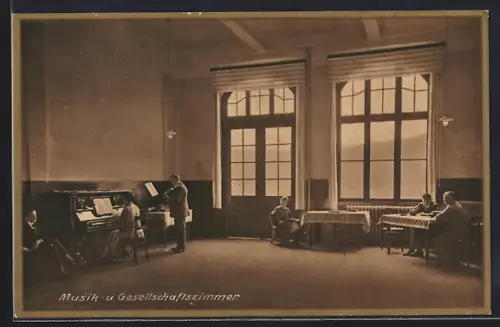 AK Bad Orb a. Spessart, Spessart-Sanatorium, Musik- und Gesellschaftszimmer