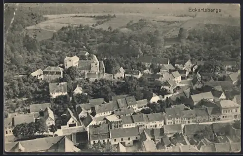AK Eckartsberga, Ortsansicht mit Kirche und umliegenden Gebäuden