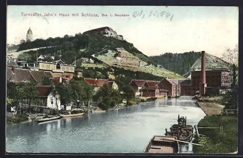 AK Freyburg a. U., Turnvater Jahn`s Haus, Schloss, Saaleufer