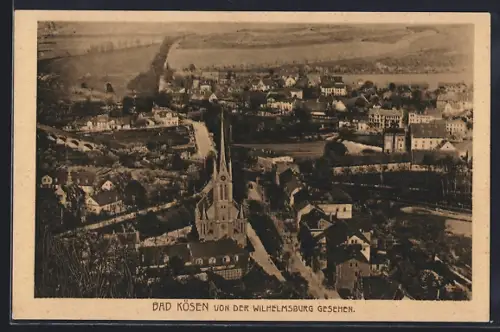 AK Bad Kösen, Blick von der Wilhelmsburg auf Stadt und Kirche