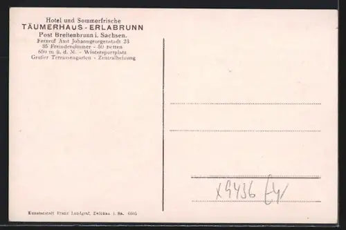 AK Erlabrunn i. sächs. Erzgeb., Täumerhaus