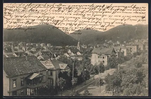 AK Friedrichroda, Panoramaansicht mit Kirche und Villen
