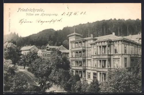 AK Friedrichroda, Villen am Herzogsweg