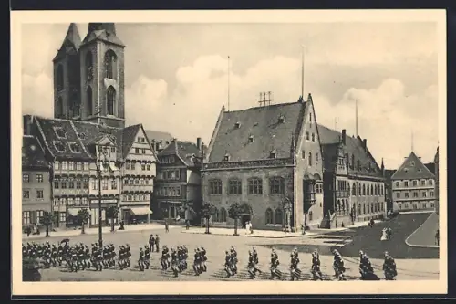 AK Halberstadt, Holzmarkt, Rathaus, Martinikirche