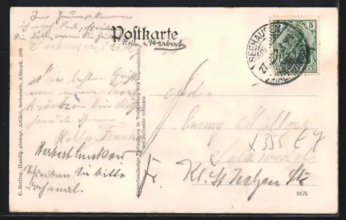 AK Seehausen /Altmark, Kirche, Flusslandschaft