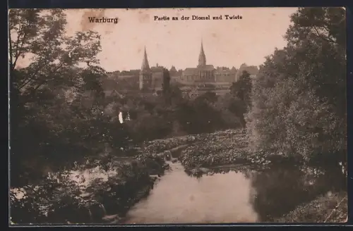 AK Warburg, Partie an der Diemel und Twiste