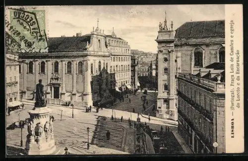 AK Lisboa, Praca Luiz de Camoes e egreja do Loreto e da Encarnacao
