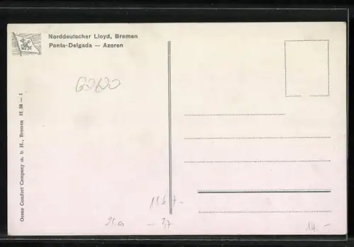 AK Ponta-Delgada /Azoren, Meerblick mit Schiffen