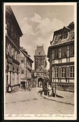 AK Alt-Nordhausen, Strassenpartie mit Barfüsser Tor