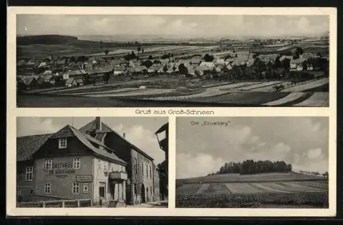 AK Gross-Schneen, Gasthaus Fr. Hörtemann, Der Einzelberg und Ortansicht